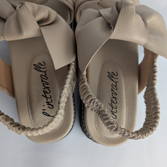 L'INTERVALLE Women Sandals Beige Color Leather Size 36 = 5.5,6 US Small Platform - Picture 5 of 7